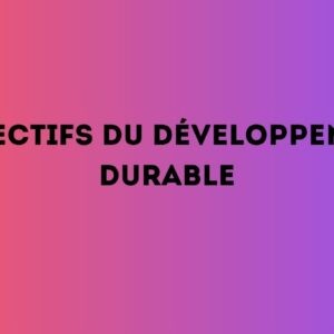 Objectifs de développement durable